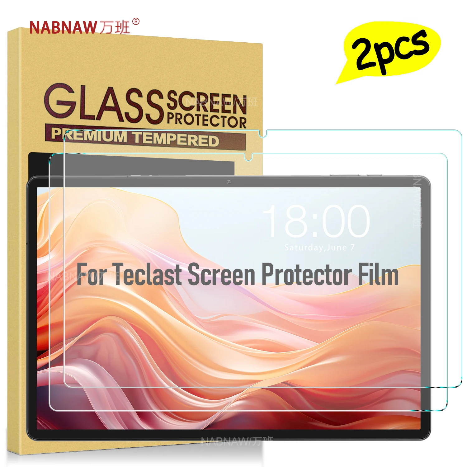 2 Pieces Full HD Tempered Glass Film Screen Protector For Teclast T65 Max 2025 T65 T60AI T60Plus T70 ArtPad Pro 12.7 Tablet