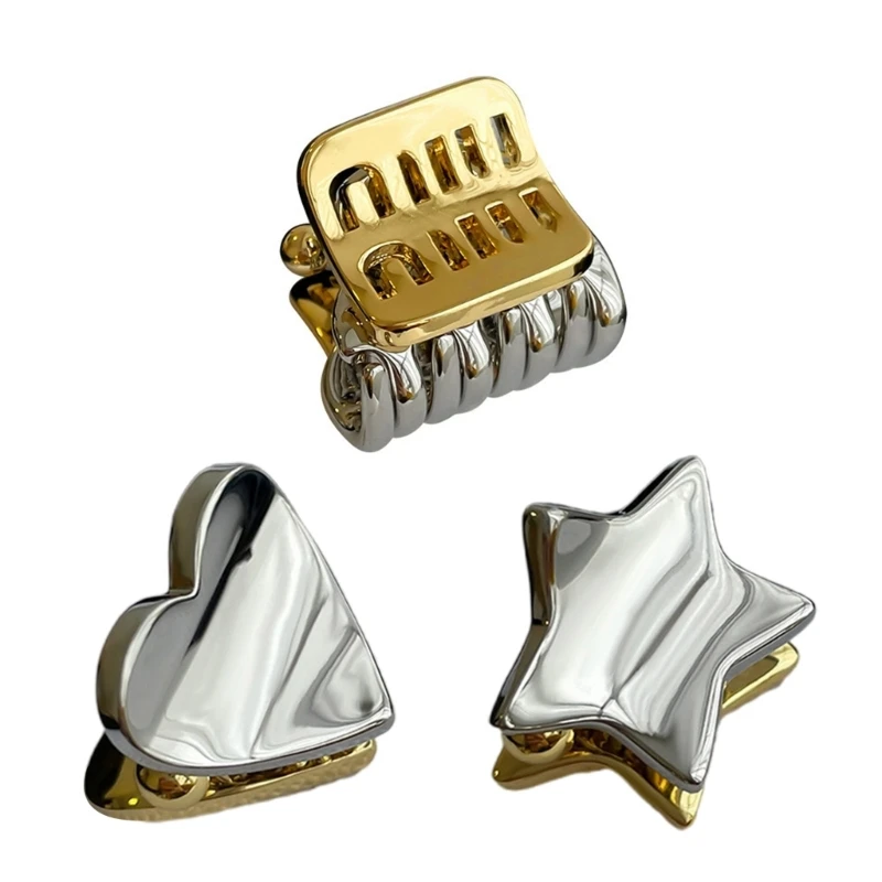 Internet Celebrity Taking Photo Side Hair Hair Clip with Square Star Heart Hair Catch for Woman Teens Dropshipping