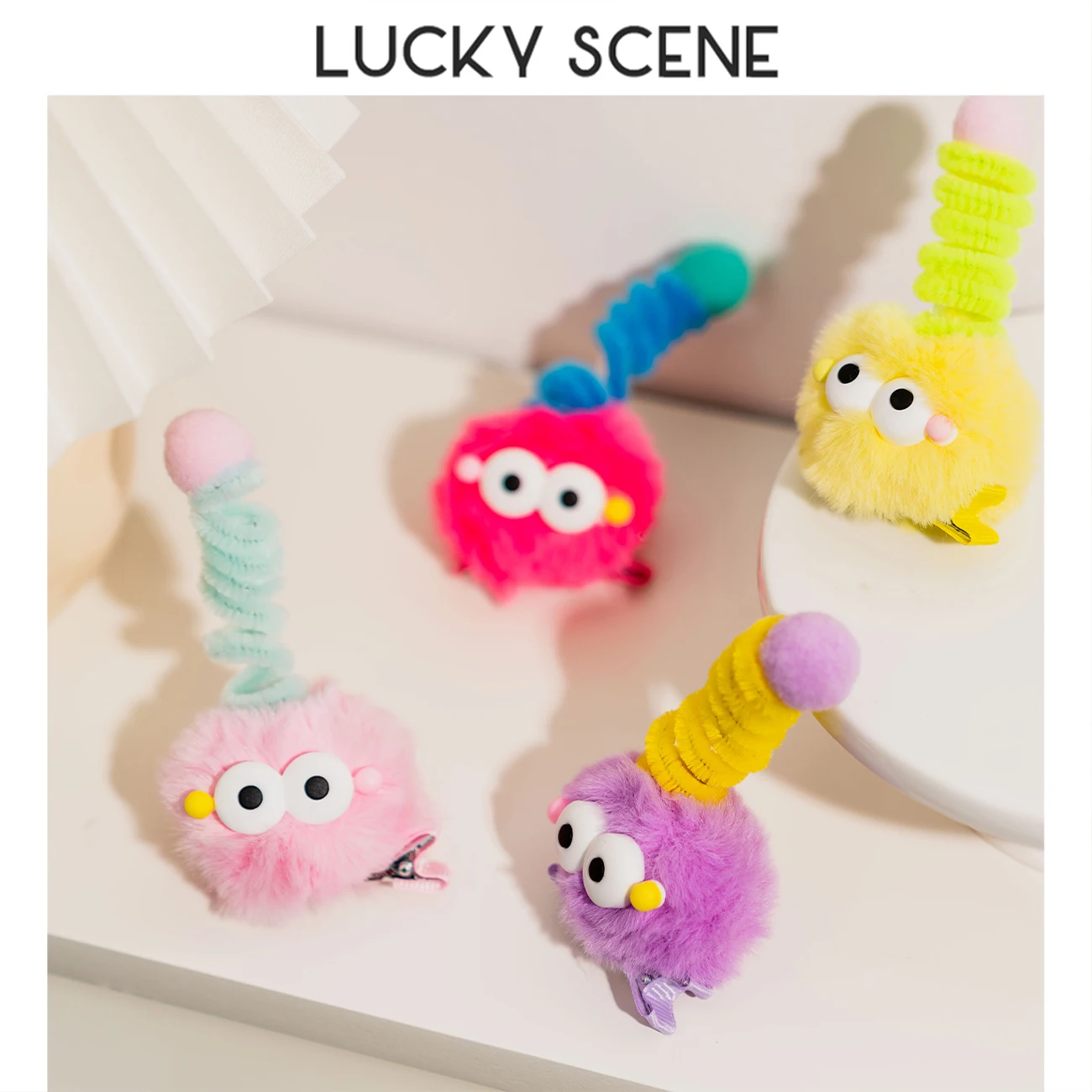 Cute Briquettes Twisted Stick Hairpins Antenna Ugly Dolls Hairballs Duckbill Clips Funny Girls Ugly Cute Accessories S01840