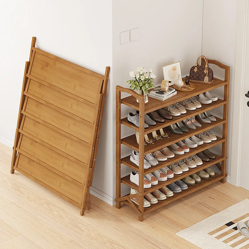 Foldable Door Mounted Shoe Storage Rack No Assembly Needed Simple Shoe Cabinets New Popular One-Pull Design for Household Use