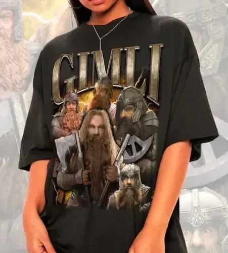 Vintage Bootleegg Gimli T Shirt Lotr Women And Man long or short sleeves