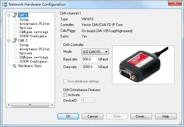 CN1620 CANoe CANape CANanalyzer Dual Channel CAN Testing Equipment with Built-in Authorization