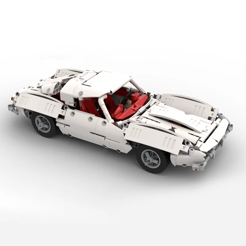 Moc Technical 1963 Corvettes C2 White Sports Car Model Building Blocks Creative Assembly Racing Bricks Toys Kids Christmas Gifts