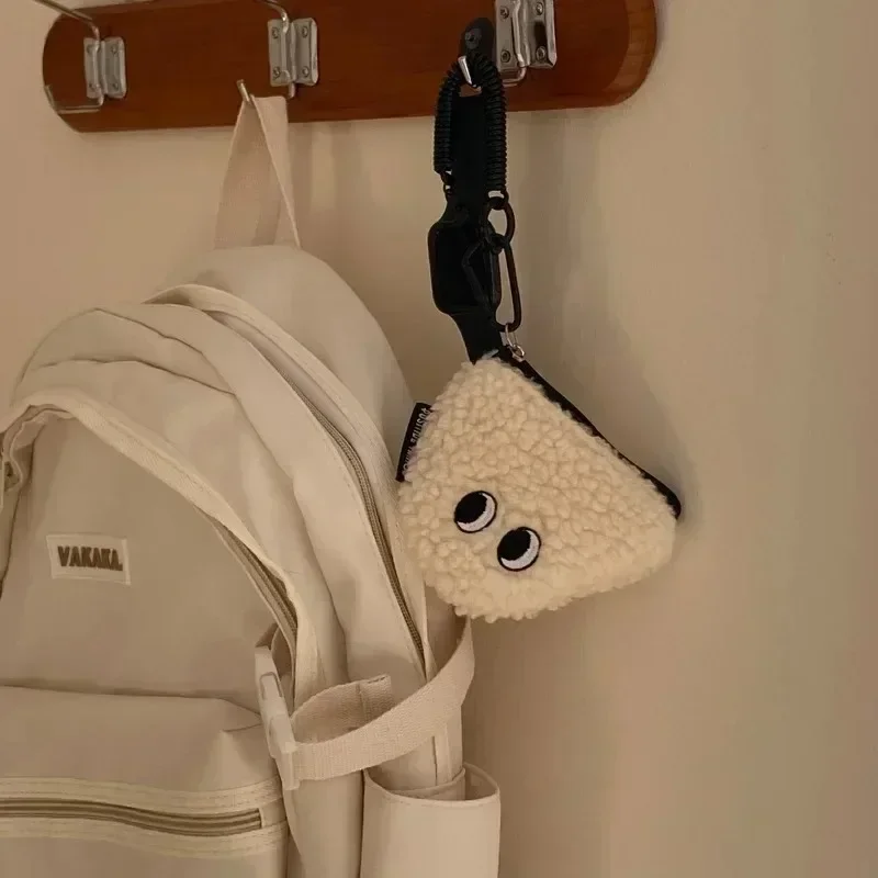 Rice Ball Weiche Plüsch Geldbörse Geld Reißverschluss Organizer Brieftasche Student Schultasche Anhänger Kopfhörer Schlüssel Kleine Designer Aufbewahrungstasche