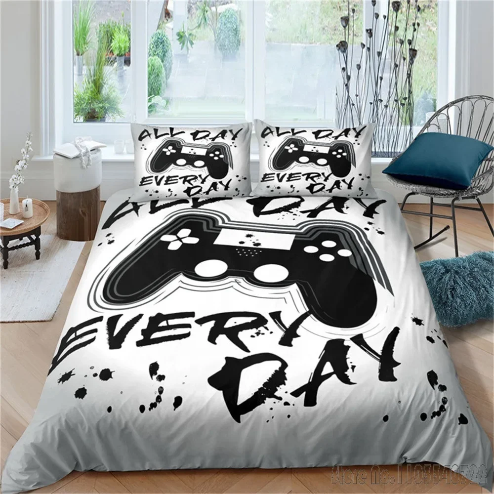 Admire Gamepad Love Child Cartoon Duvet Cover Set HD Comforter Cover for Kids Bedding Sets Bedclothes Bedroom Decor