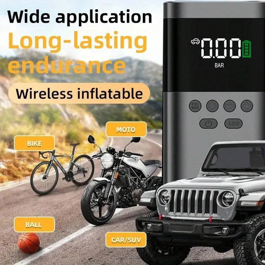 

2026 Special Offer! Portable Cordless Tire Inflator - Cordless Air Compressor With Digital Pressure Gauge And LED Light, USB Re