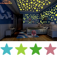 50X Glowing 3D Stars Glow in Dark on Wall Stickers Kids Baby Room Bedrooms Ceilings Home Decor Fluorescent Pentagram Wall Paper