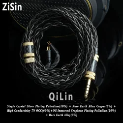 ZiSin 34 8 çekirdek amiral gemisi çok eleman HIFI kulaklık yükseltme kablosu ile 4.4/3.5mm MMCX 0.78, cesaret F1 AKG MK4 IEM için uygun