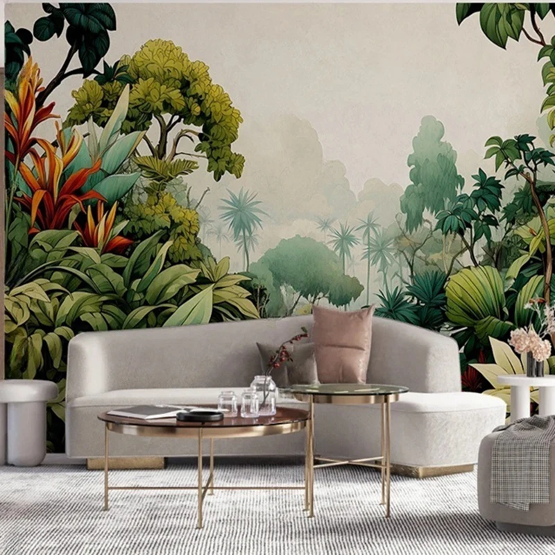 MU8241  3D Wall Murals Wallpaper Hand Painted Pink Flowers Large Living Room Bedroom Home Decor Non-Woven Papel De Parede Tapety