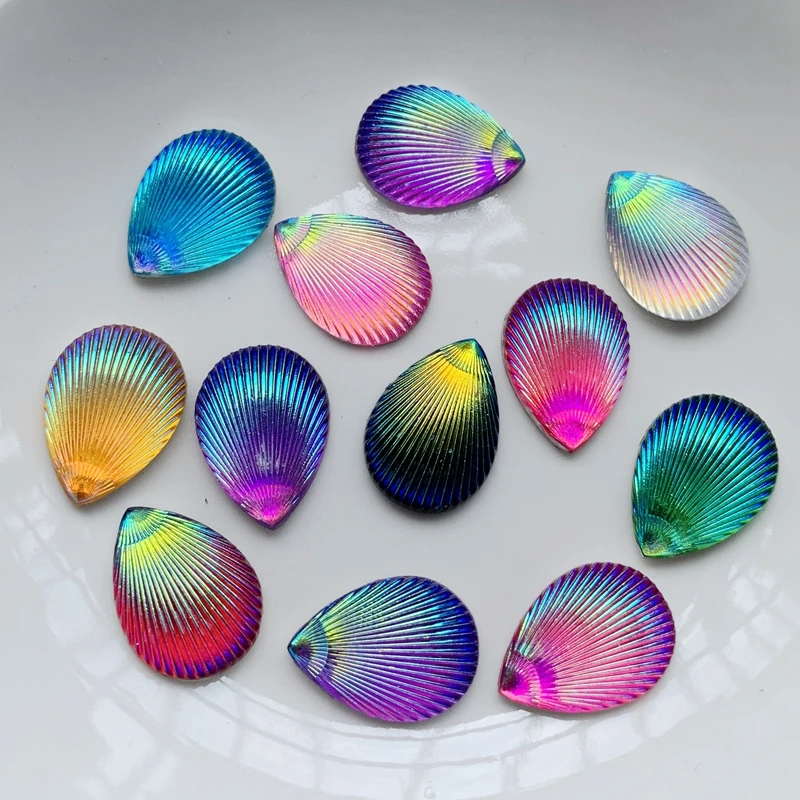 Shell Surface Heart/Drop/Round Resin Rhinestone DIY Jewelry Making Accessories Resin Craft Wedding Deco scrapbooking