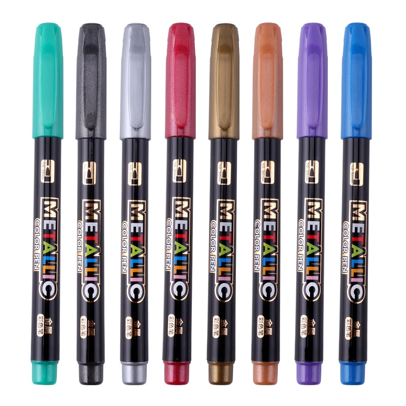 8 farben set Metall Farbe marker Stift Art Marker stift mark schreiben Schreibwaren Student Büro schule liefert Kalligraphie pe