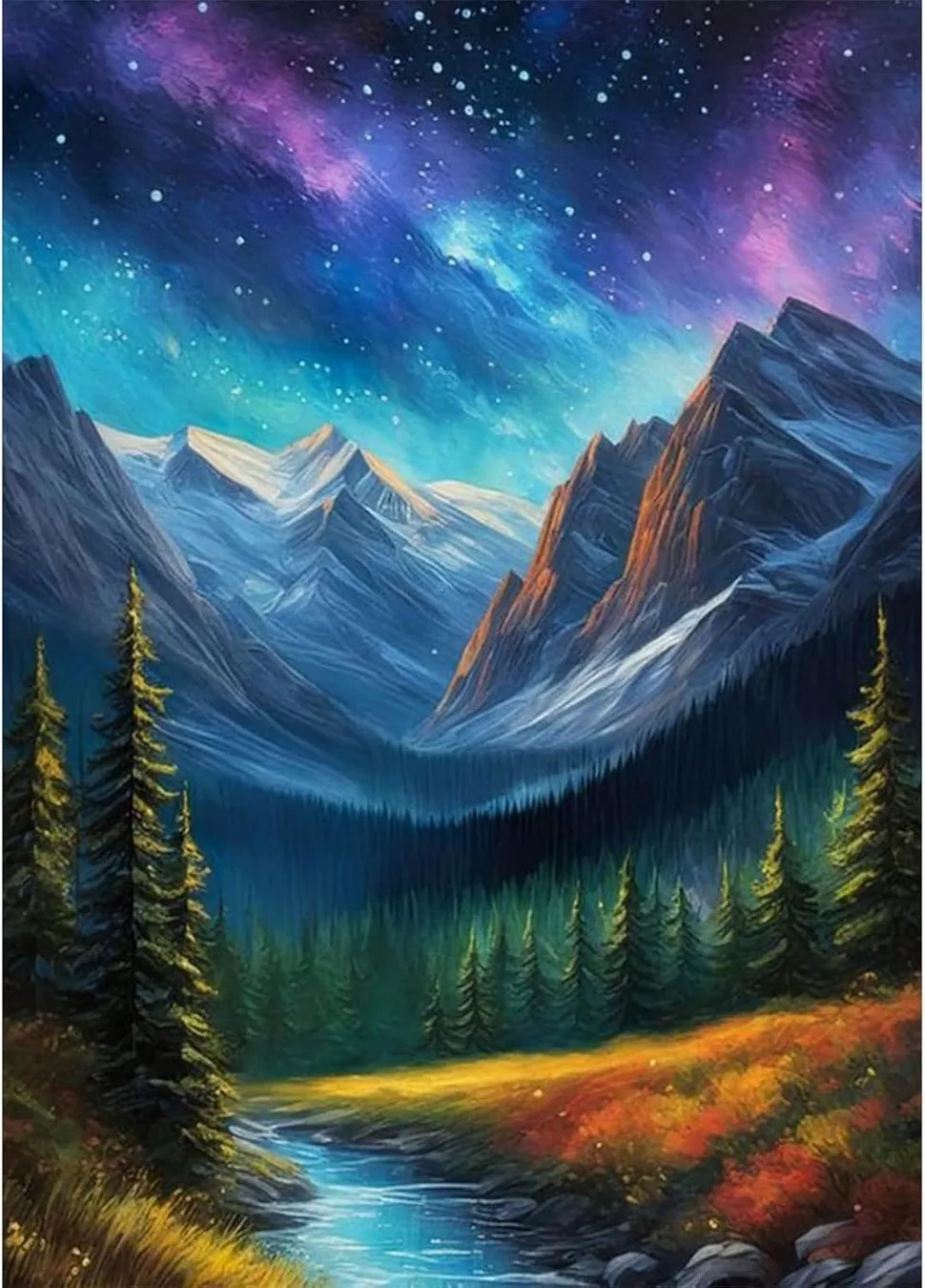 

Div 5D Aurora Пейзаж Гора Полный алмазный живопись Наборы для вышивки крестом Художественные пейзажи 3D краска алмазами