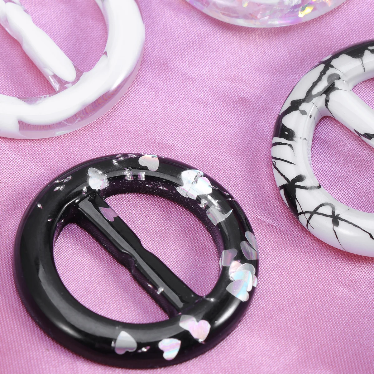 4 قطعة مقاطع القميص المستديرة 2.5 سنتيمتر القطر الداخلي السلس مشبك ل تي شيرت وشاح قبعة الحرير ملابس كبيرة الحجم النساء الإكسسوارات