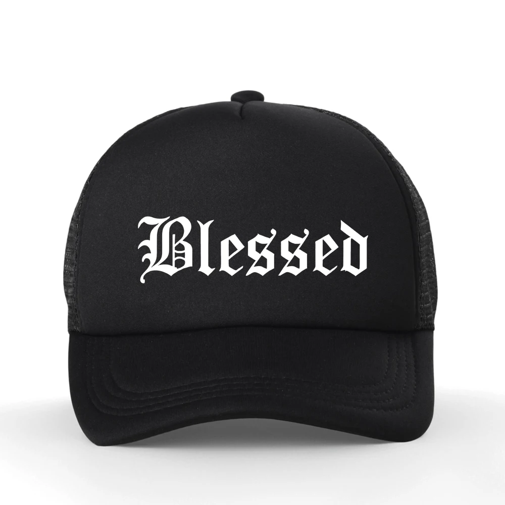 

Blessed Creativity Letter Baseball Cap Women Street Casual Printed Summer Mesh Sun Hat Fashion Breathable Snapback