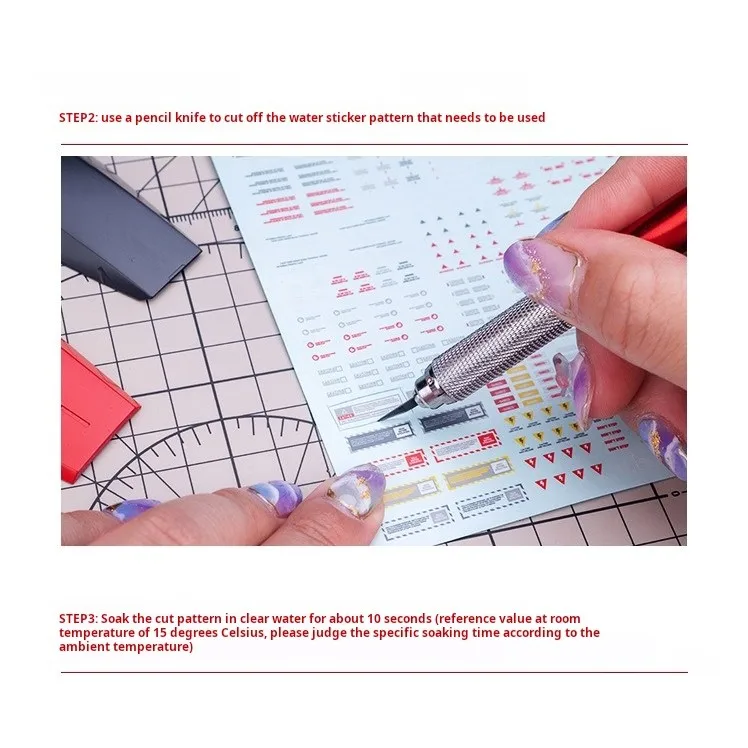 Hobby Mio VOL5 Modello Decalcomanie Simbolo digitale Adesivi per il trasferimento dell'acqua Tipo fluorescente per Gundam Modello militare Hobby Strumenti fai da te