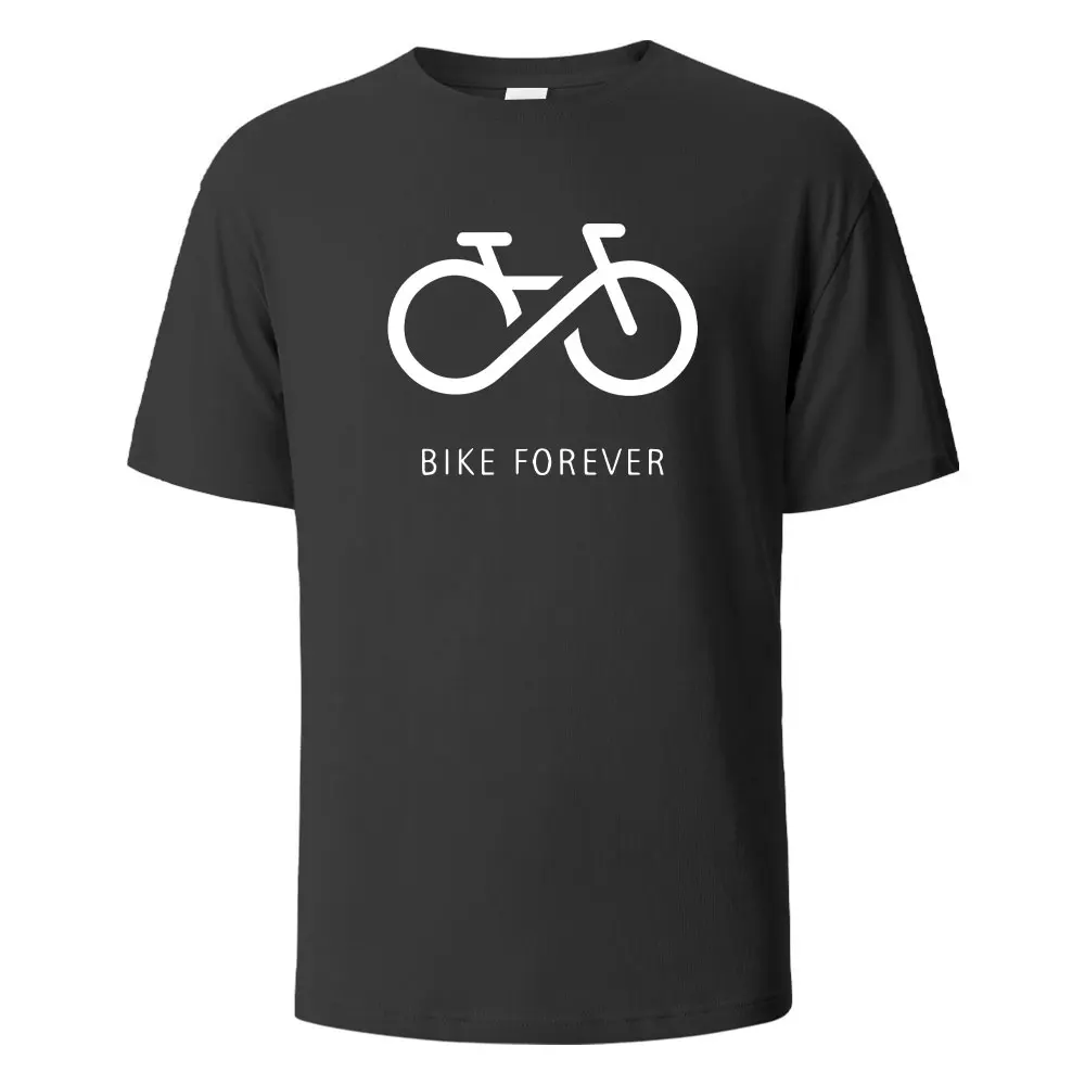 

Men's bicycles always fun streetwear fashion casual 100% pure cotton clothing round neck breathable T-shirt