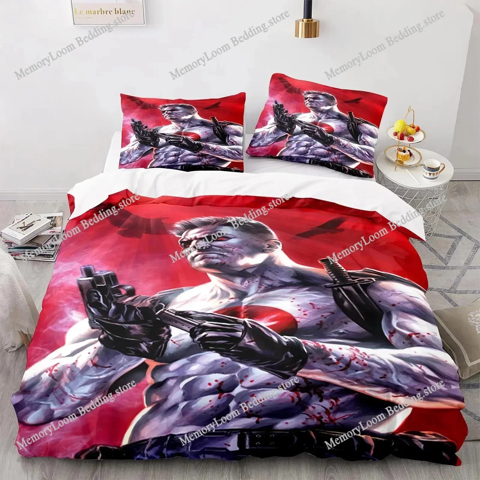 Game Theme Popular BloodShot Blood Warrior Bedding Set King/Queen Size Duvet Cover 3D Print Cozy Soft Home Textile Decor