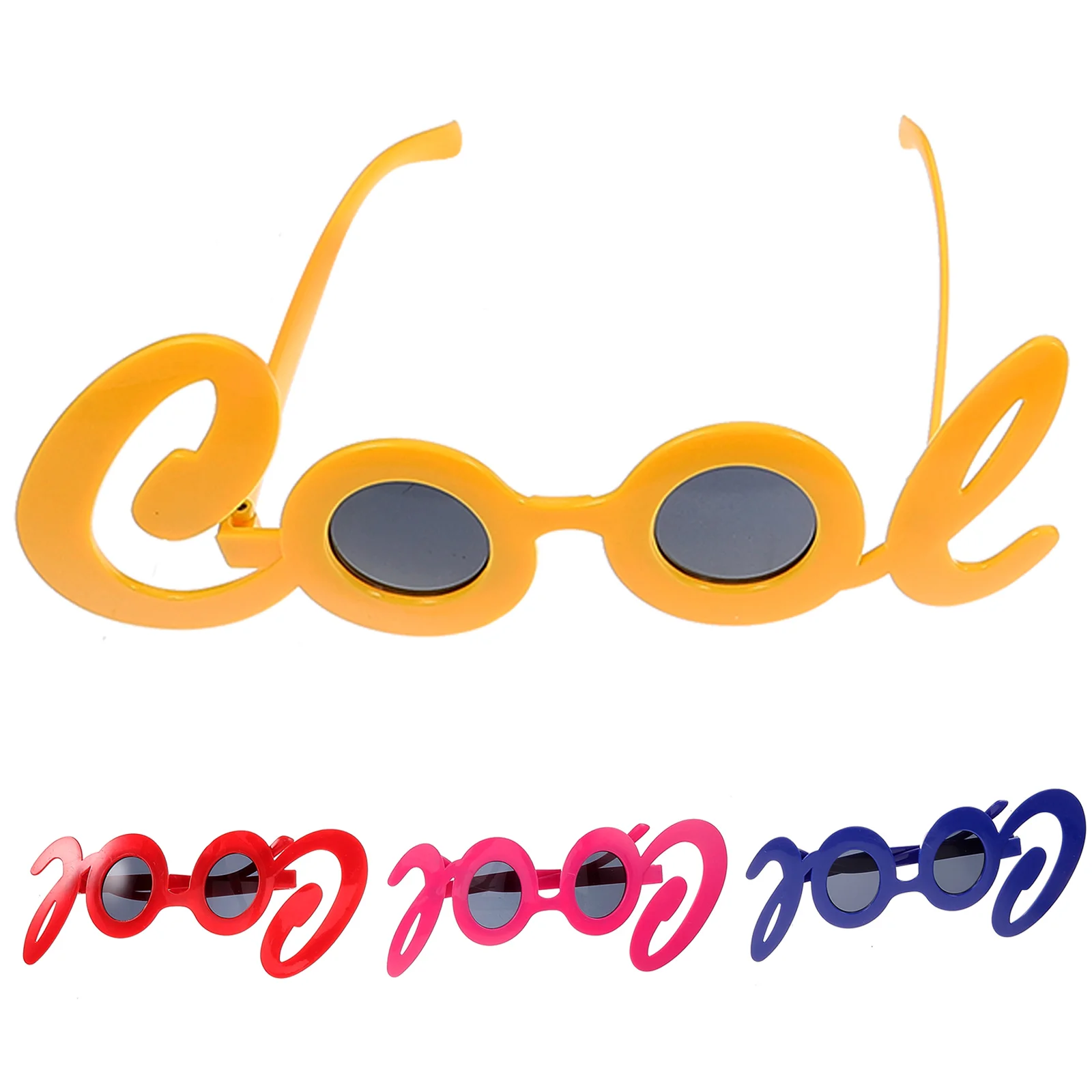 

4 Pcs Funny Shaped Sunglasses for Party Photo Props Adult Decorative Eyeglasses Red Pink Plastic Cool Glasses