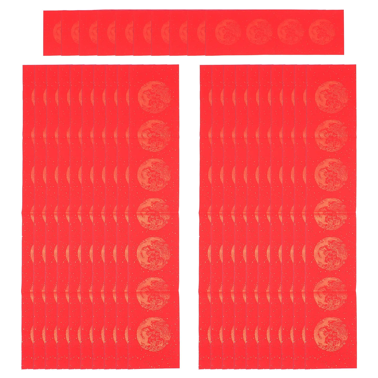 

30Pcs Red Blank Couplet Paper Made of Premium Xuan Paper Soft Delicate Smooth Ink Absorption Ideal for Spring Festival Door