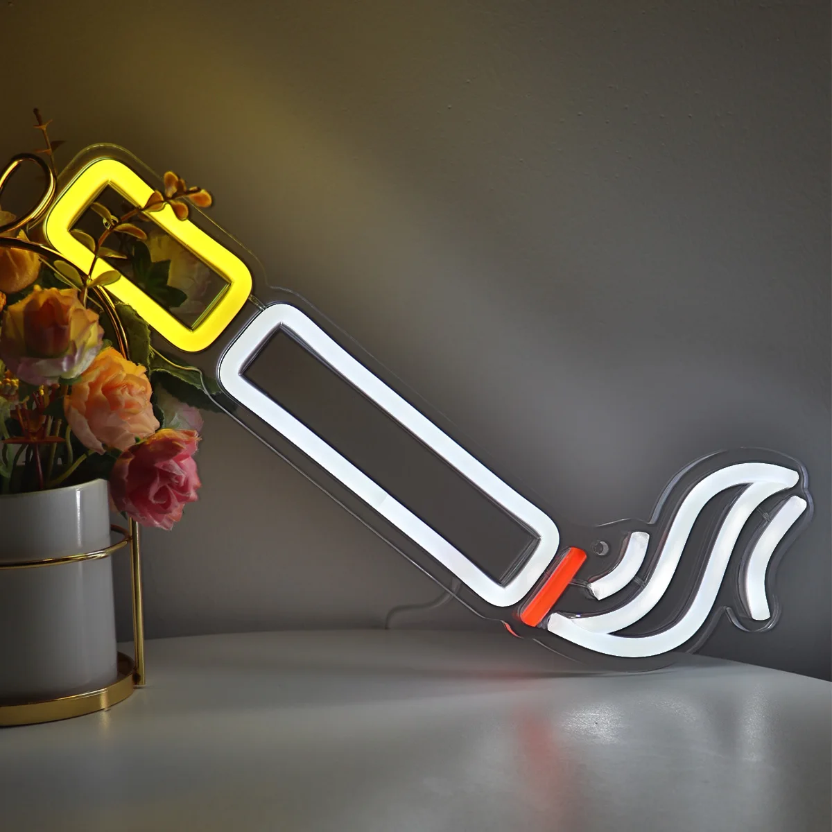 1PC  Smoking Wall LED Neon Sign For Public Place Space  Smoking Area Shopping Mall Decoration Warning Sign 12.56''*5''