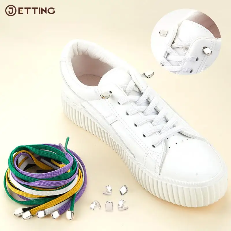 

1Set No Tie Elastic Shoelace with Shoe Buckle Outdoor Leisure Sneakers Quick Safety Flat Shoe Lace Kid Adult Unisex Lazy lace