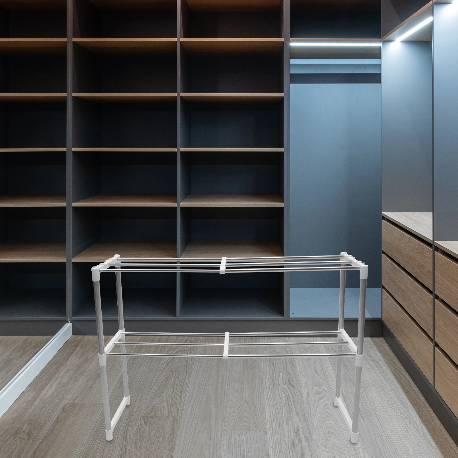 

Shoe Rack Expandable Multi-layer Shoes Storage Organizer Stainless Steel PP Material Compact Door Entryway Closet Shelf