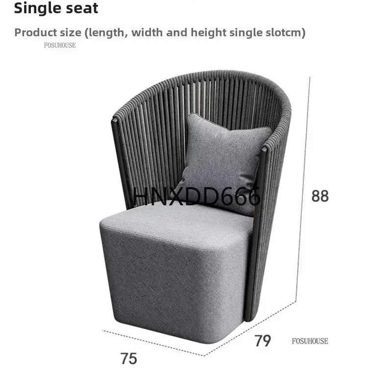 

Simple PE Rattan Garden Chairs Outdoor Balcony Leisure Backrest Chair Old Homestay Hotel Villa Courtyard Sofa Outdoor Furniture