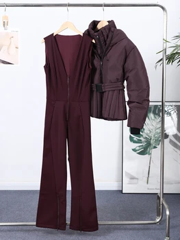 Women’s Ski Parka Coat 5 Ski Parkas Coat Jacket Women Zipper Belts Thicken 2025 Winter Skiing Cotton Lapel Snow Female Skiwear Outdoor Street Outwear Top 5