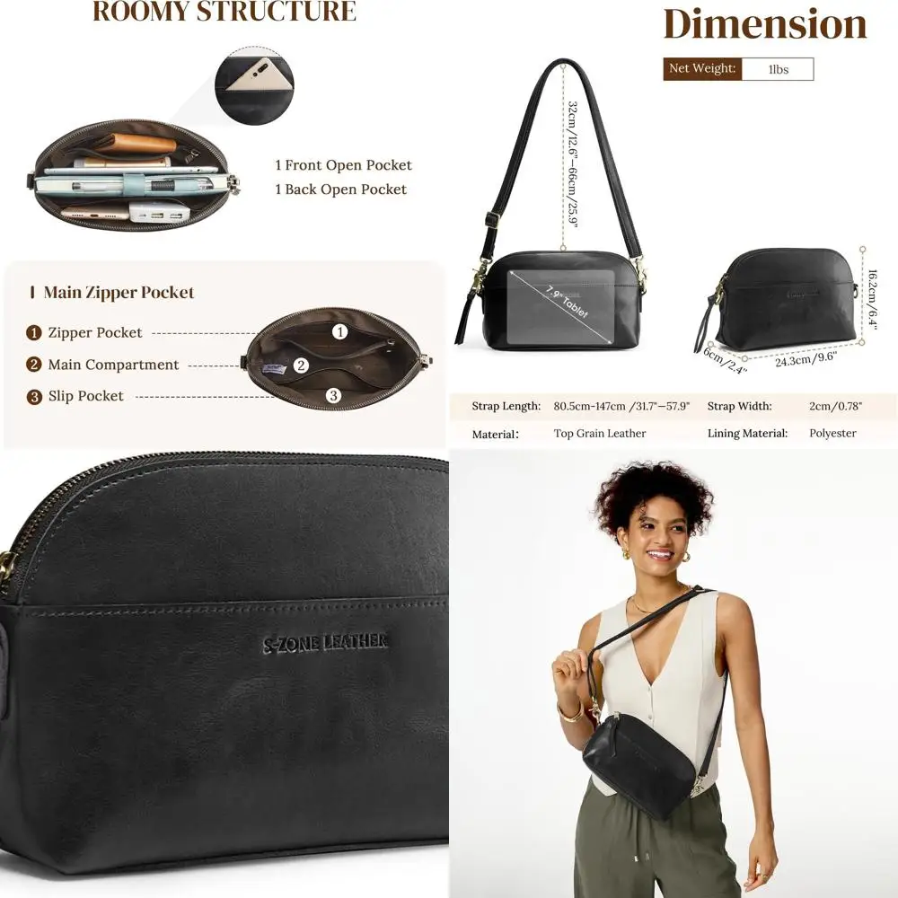 

Vintage Small Leather Crossbody Bags for Women, Designer Shoulder Purse Handbag