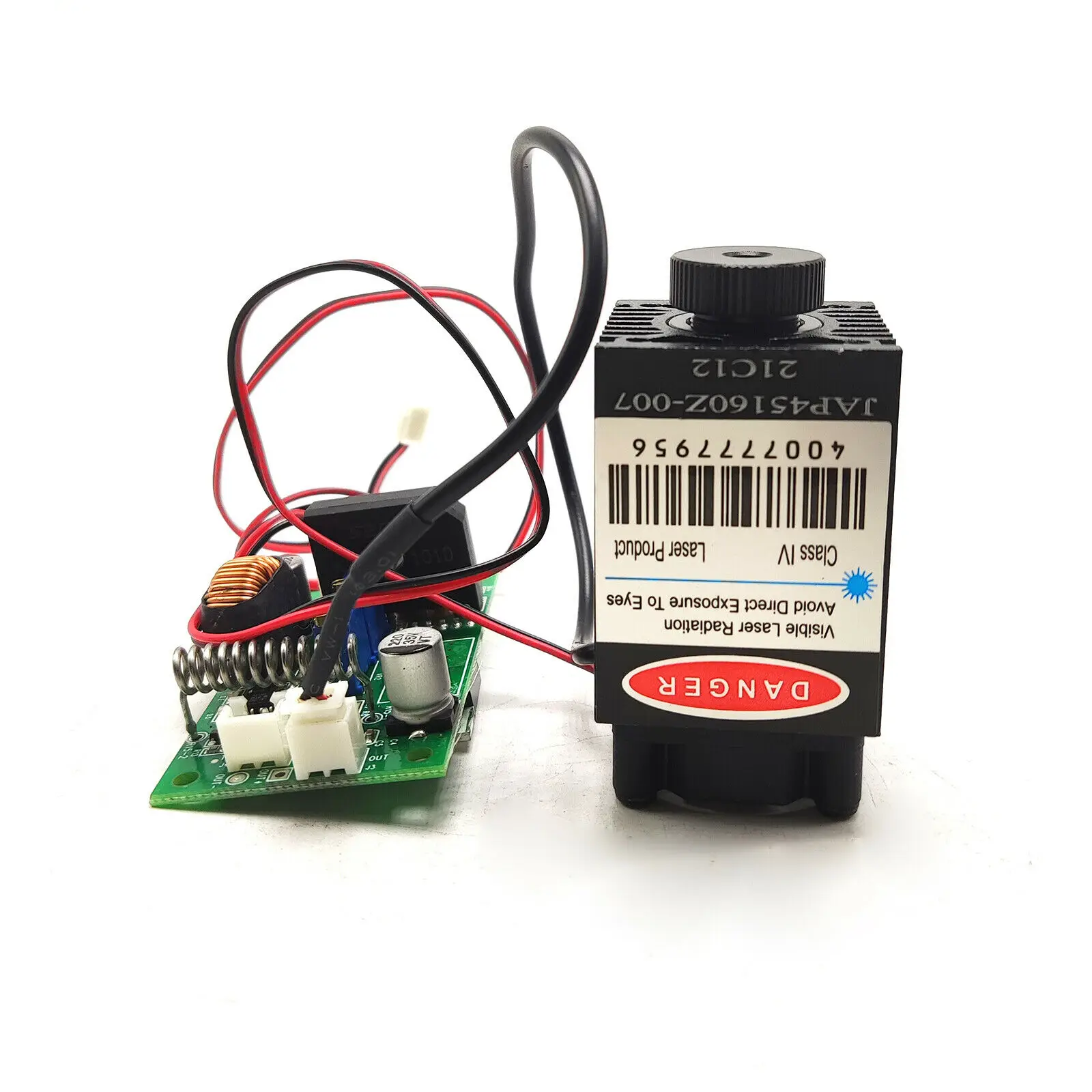 Cabezal láser de grabado, módulo láser azul enfocable de 450nm, 2,5 w, 12V PWM TTL, placa controladora