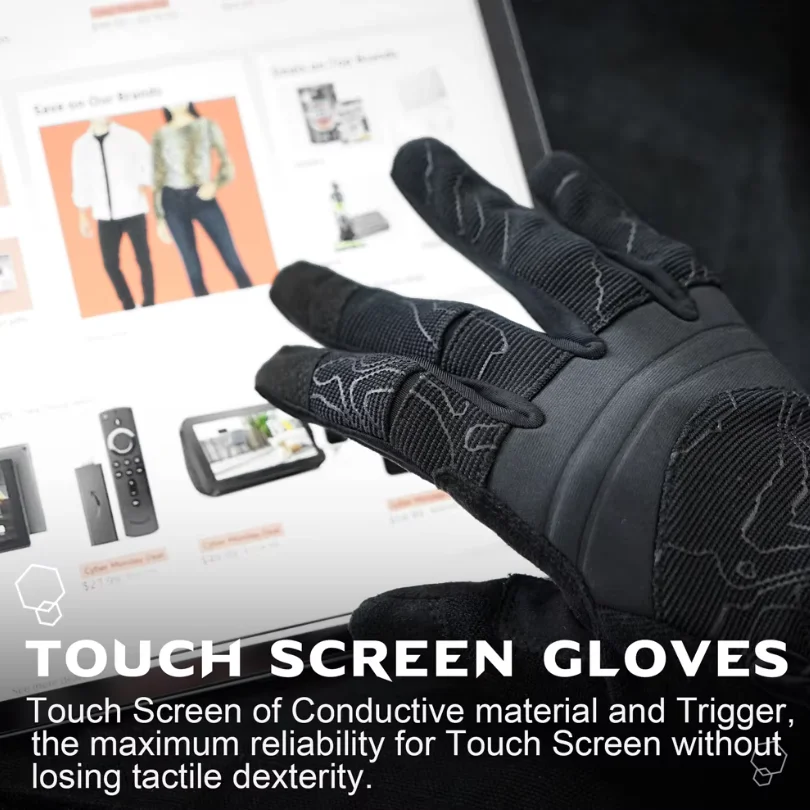 Tactical Gloves Touch Screen Full Finger Lightweight Breathable Flexible Motorcycle Cycling Gloves for Hiking Camping Outdoors