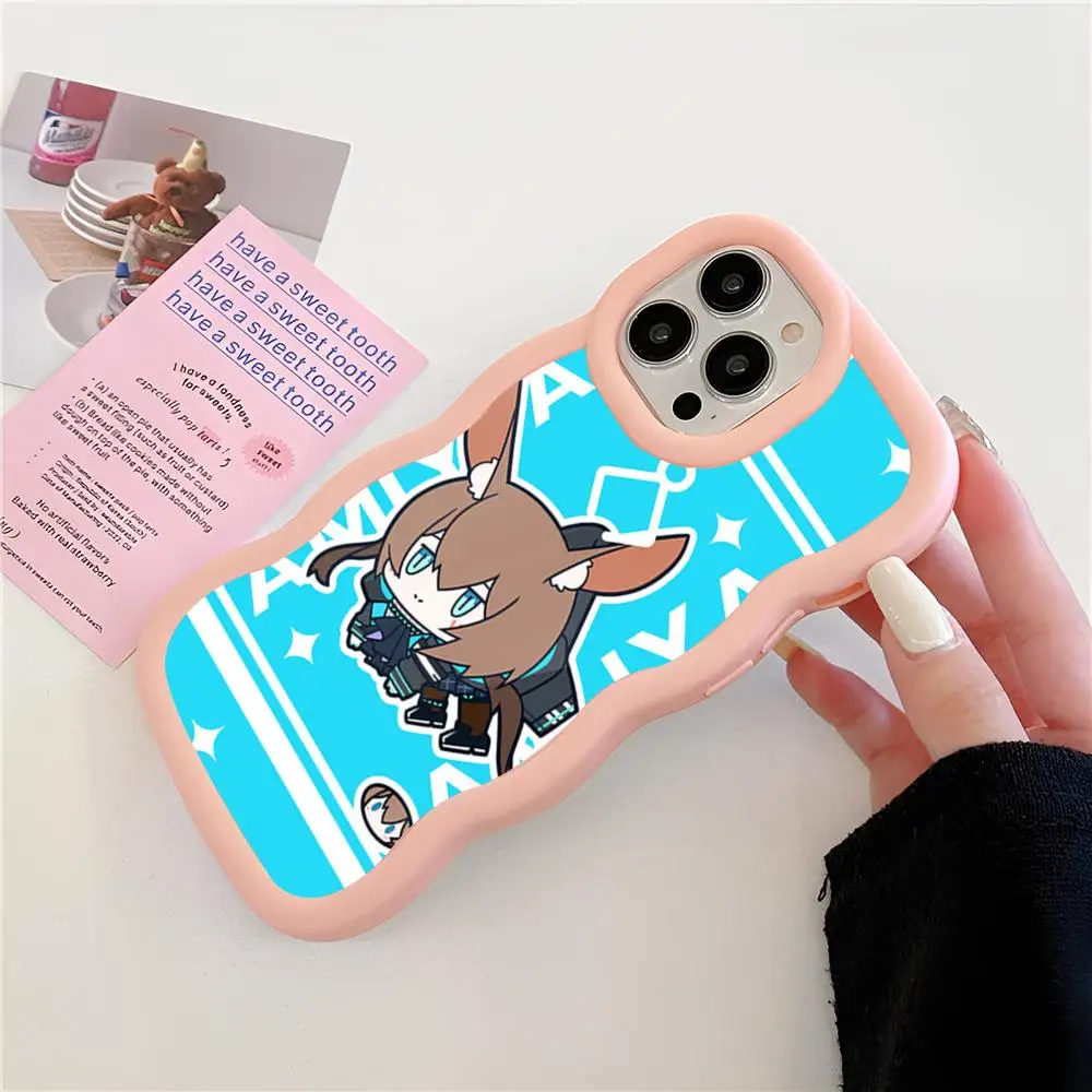 Anime Arknights Game Cute Q Version Operator Phone Case Pink Cute Girls New Wave Corners Macaron For IPhone 16 15 14 13 12 11