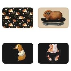 Guinea Pig and Flower Entrance Door Mat Carpet Non-slip Bathroom Kitchen  Living Room   Home Decoration