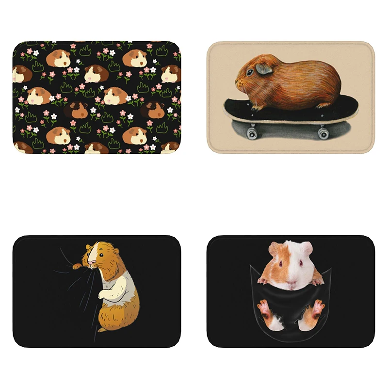 Guinea Pig and Flower Entrance Door Mat Carpet Non-slip Bathroom Kitchen  Living Room   Home Decoration