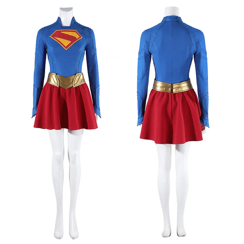 Supergirl Cosplay Costumes with Cloak Superhero Anime Character Halloween Party Performance Clothes for Adults - view 2