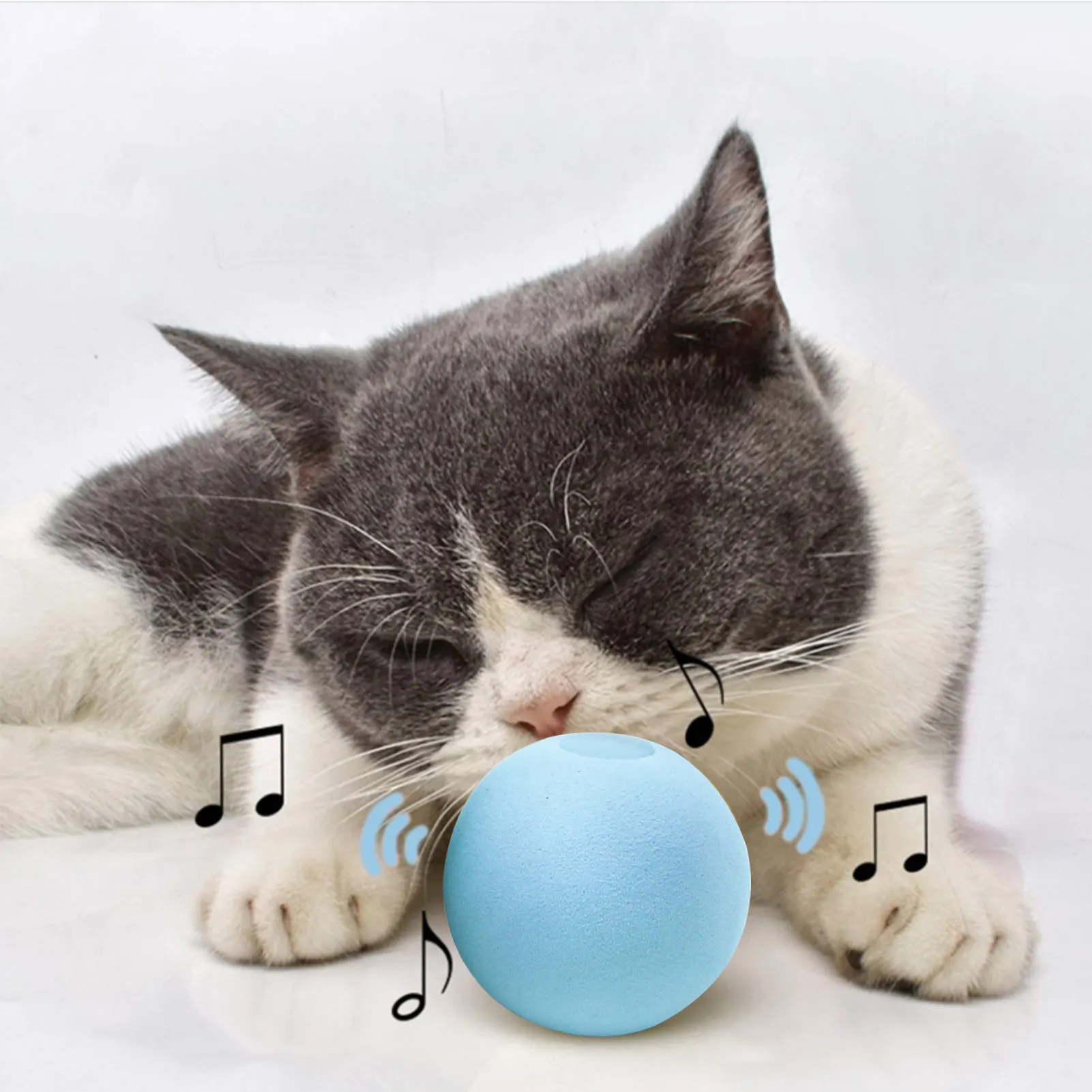 Pelota de juguete interactiva para gato, bola inteligente eléctrica giratoria automática de 360 grados, artefacto de autocuración