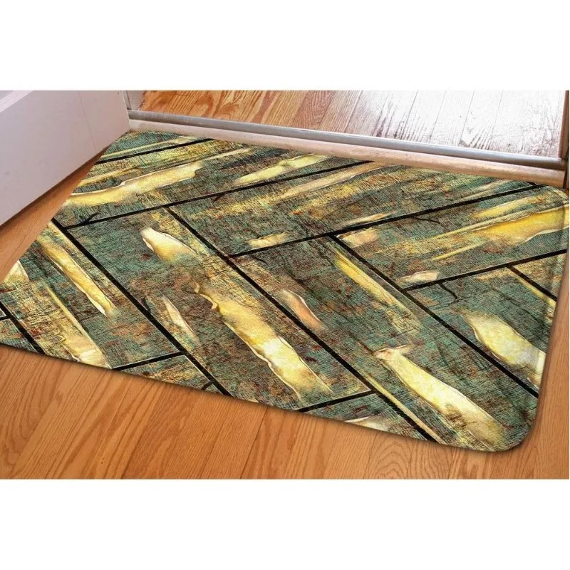 Wood Rainbow Printed Bath Mat Super Absorbent Doormat for Home Decor Non Slip Kitchen Rugs Laundry Room Floor Entrance Carpet