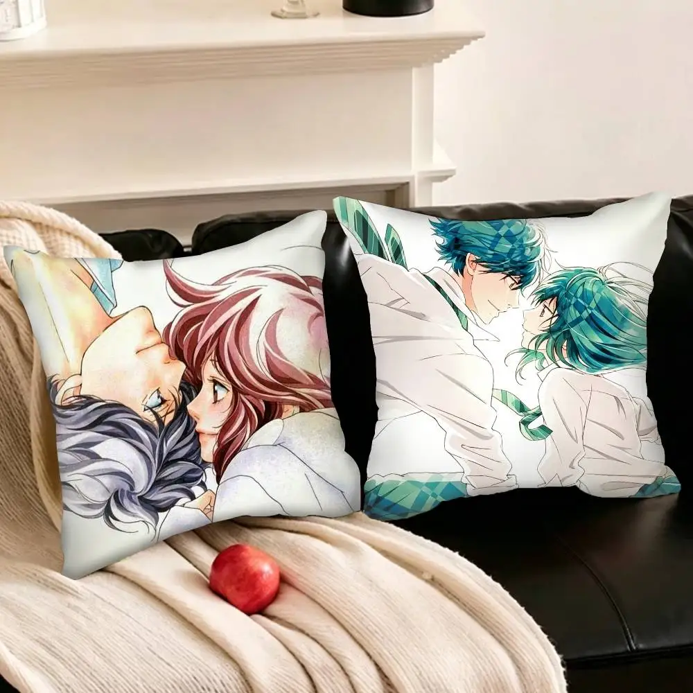 

A-Ao Haru Ride Anime C-Classic Movie Various Sizes Square Pillowcase For Car Home Bedchamber Decor