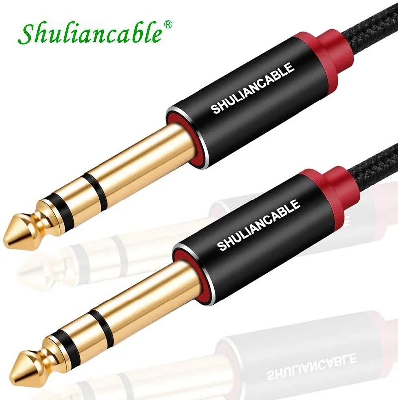 Shuliancable 6.35mm gitara Audio kabel, Nylon pleciony 6.35mm do 6.35mm Jack Audio kabel do gitary elektrycznej, pianino elektroniczne