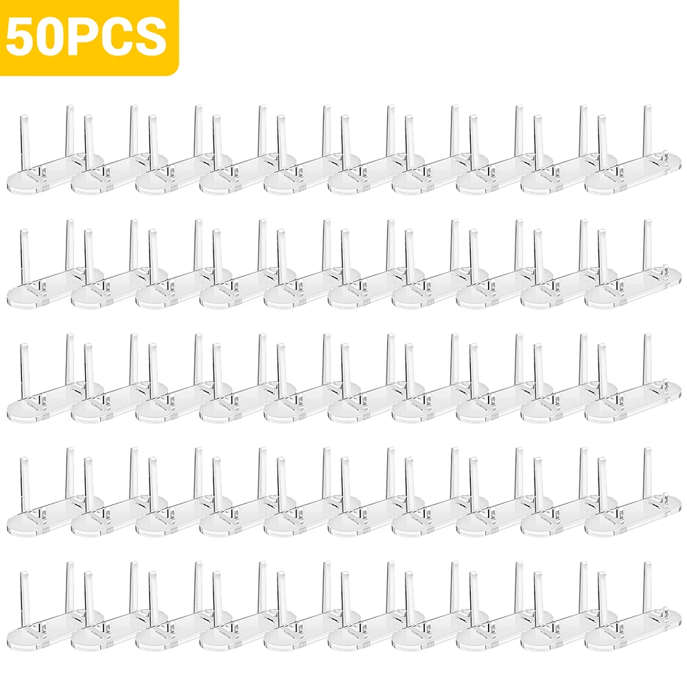 50PCS Acrylic Transparent Stand - Multi-purpose Display Stand, Business Card Holder & Badge Display Stand