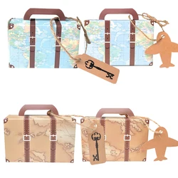 10pcs Suitcase Type Candy Vintage Creative Candy Box For Wedding Kids Boy's Travel Map Airplane Birthday Party Decoration Supply