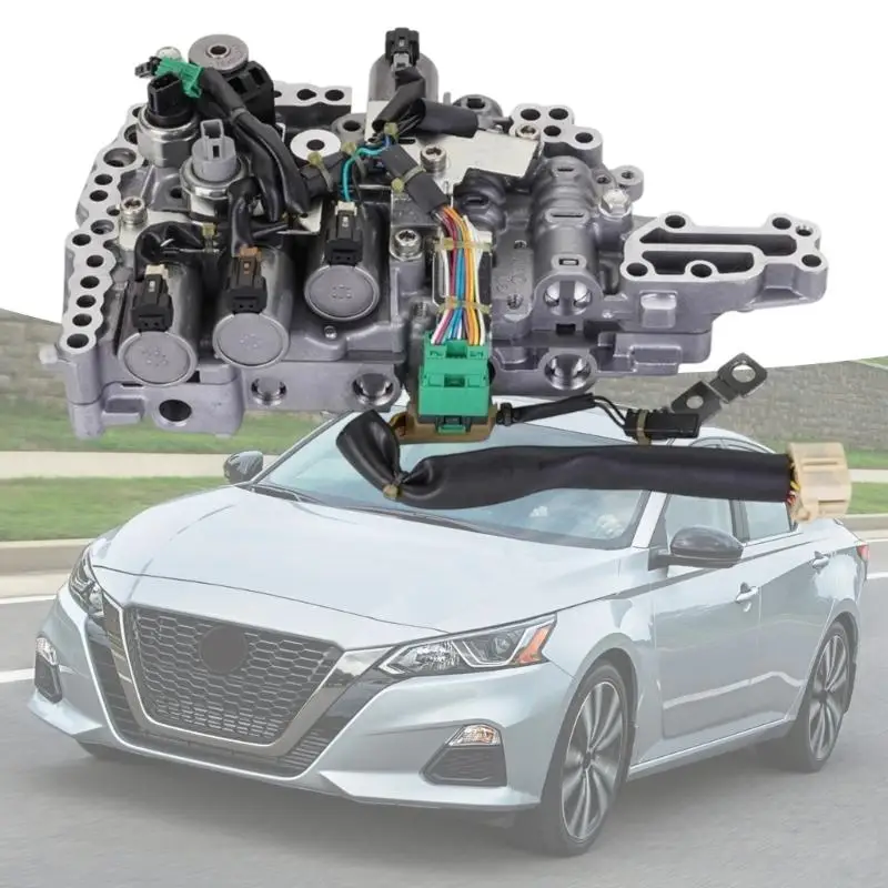 D5BE JF016E Transmission Control Valves Body Assembly with Solenoids and Wiring Harness, Machined Metal Unit for CVT Drivetrain