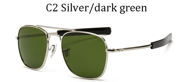 Mannen luxe Merk Designer Zonnebril Vintage mode Luchtvaart AO Zonnebril Voor Mannelijke Amerikaanse Leger Militaire Optische Glas /.\'[