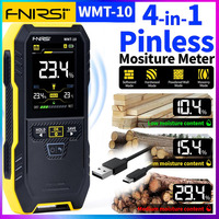 FNIRSI WMT-10 Rechargable Wood Moisture Meter 17mm Support Data Hold Record Humidity Wall Detector for Lumber Concrete Building