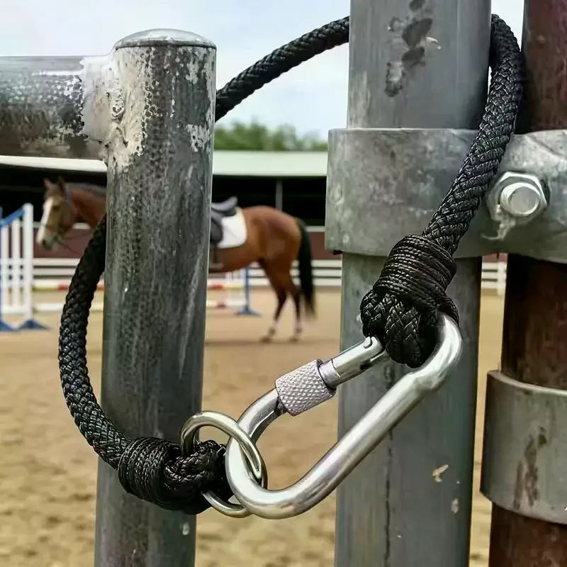 /PFU/Stable Door Holder Braided Rope Tie Snaps Hook Weaving Buckle Horse Rein Equestrian Activities Essential Nylon