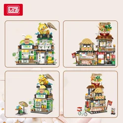 LOZ Street View series Food street Lemon Tea Shop Spiral rice noodle shop aquatic house model children's building blocks toys