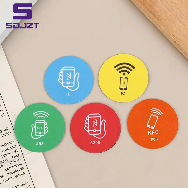 RFID 125KHz T5577 Rewritable Sticker Keytag Anti Metal Interference Label Writable Key Token Tag Card Duplicate Clone NFC Tags