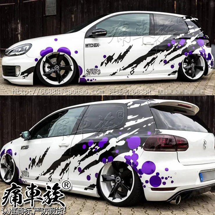 ملصقات السيارات لسيارة VW Golf 6 Golf7 الديكور الخارجي لتعديل الجسم فيلم ملصق السباق