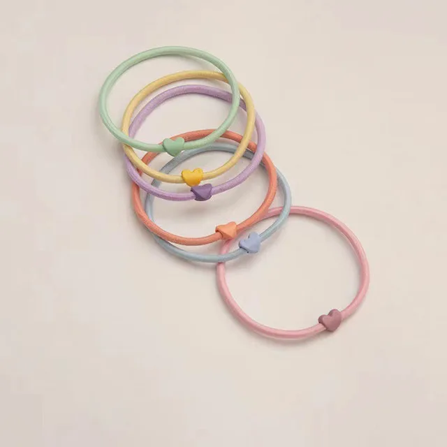 10PC koreańskie kolorowe serce gwiazda elastyczność gumki do włosów Scrunchies dla kobiet dziewczynki kucyk Holder gumki do włosów akcesoria liny