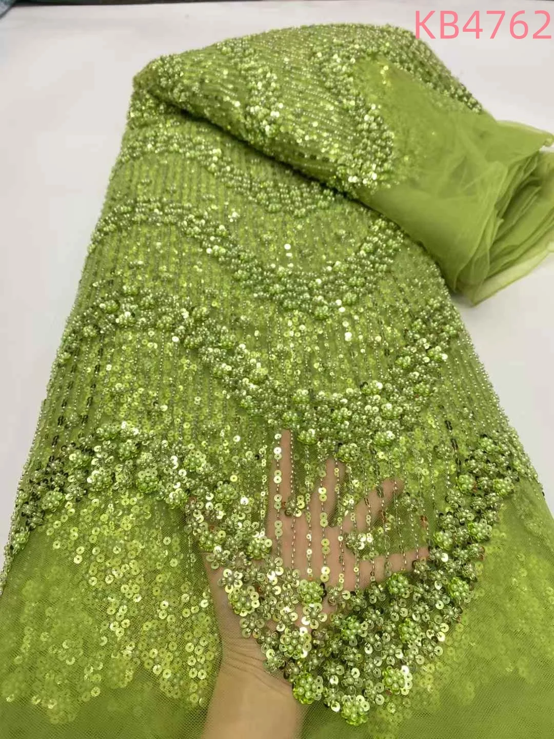 Tela africana de encaje de alta calidad, Secuencia púrpura 2025, tela de encaje de malla francesa, encaje bordado de tul con cuentas para coser KB4762